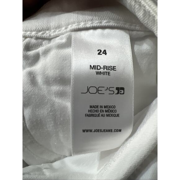 Joe's Womens Mid Rise Skinny Ankle Raw Hem White Size 24 Jeans - Picture 10 of 10
